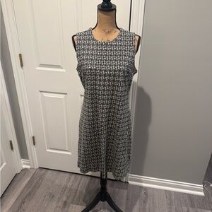 Banana Republic Black and White Geometric Midi Dress